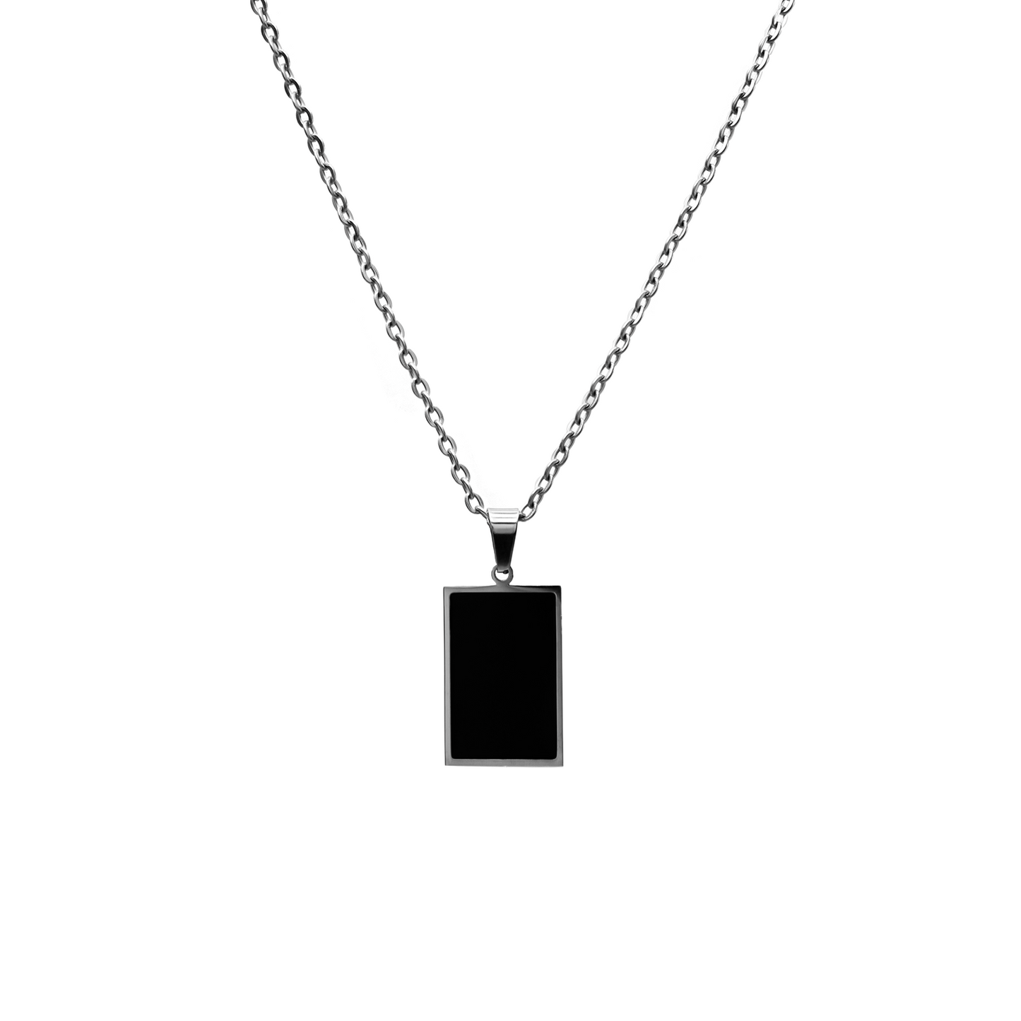 BLACK MIRROR PENDANT NECKLACE