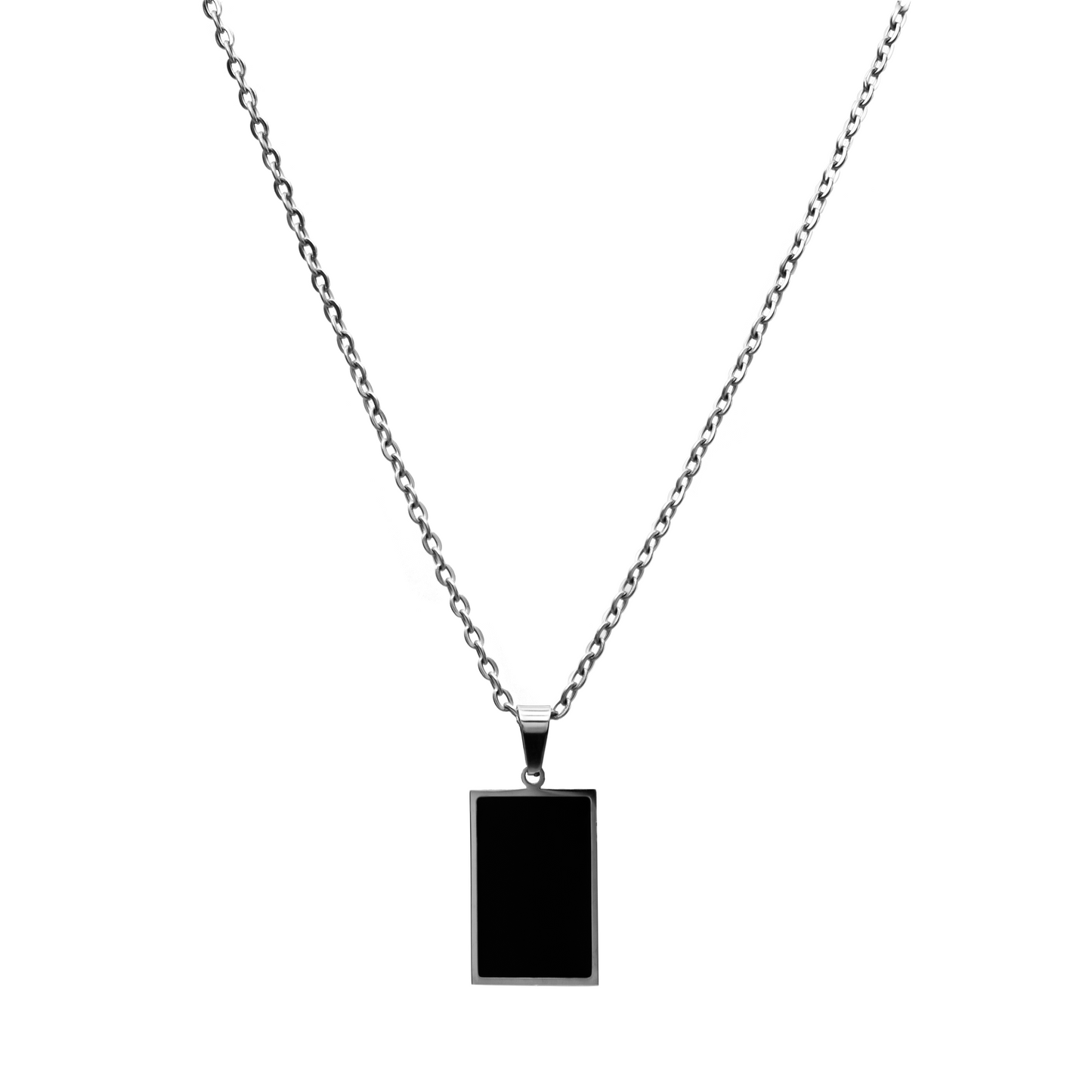 BLACK MIRROR PENDANT NECKLACE